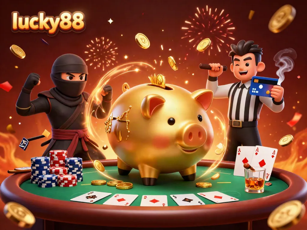 Experience the excitement of lucky88 casino with vibrant characters and dynamic gaming elements.