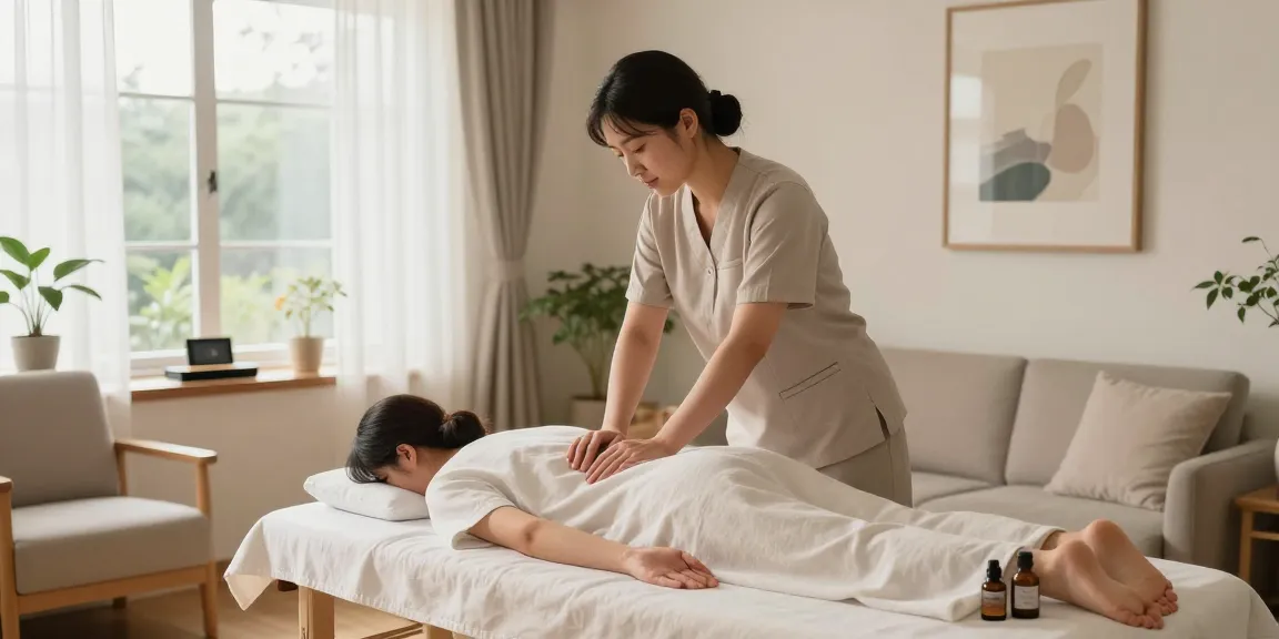 강동구출장마사지 session in a cozy home with relaxing ambiance.
