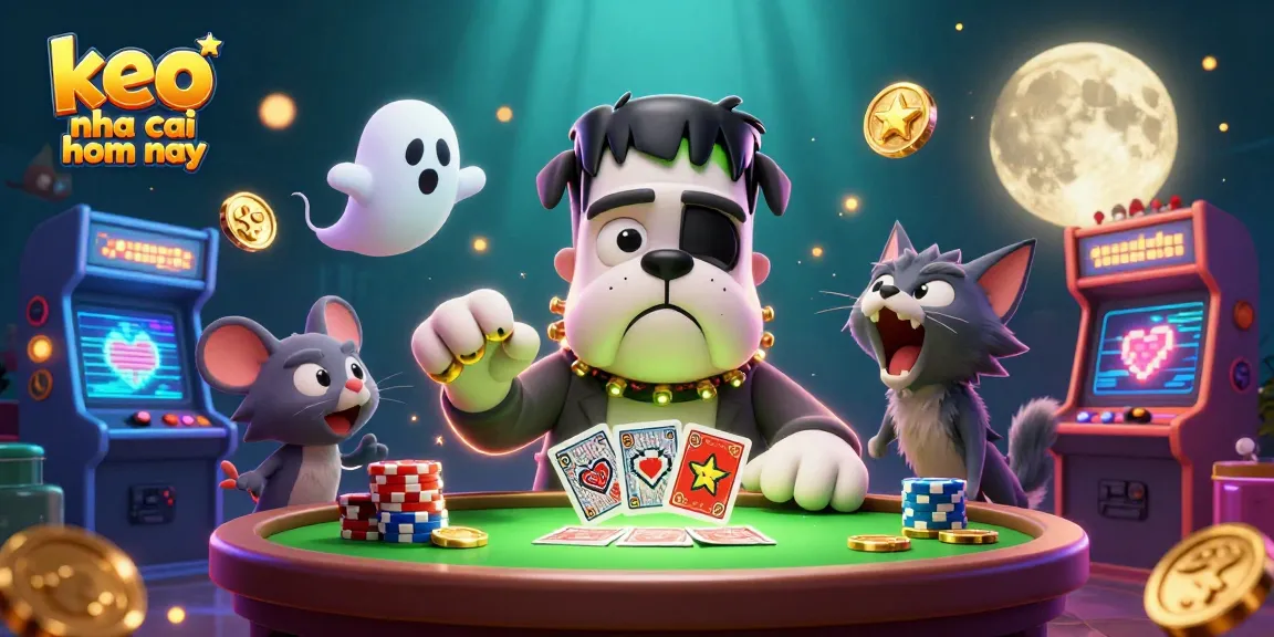 Engage with keo nha cai hom nay at a haunted casino table featuring whimsical characters and vibrant gaming elements.